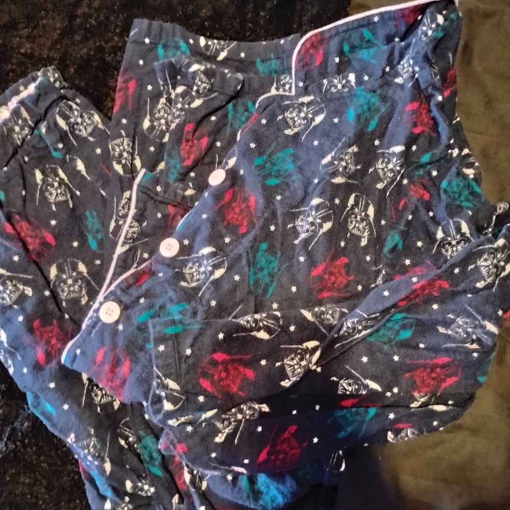Star Wars Women's Navy Blue Pajama Top with Red & Teal Accents